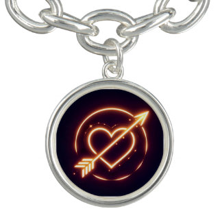 glowing image of a heart with cupid's arrow bracelet