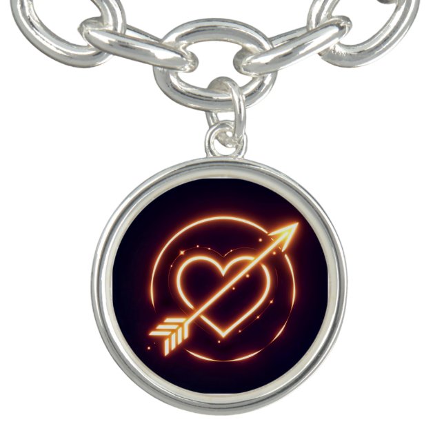 glowing image of a heart with cupid's arrow bracelet (Design)