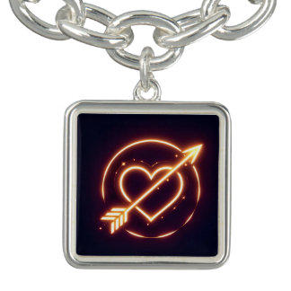 glowing image of a heart with cupid's arrow bracelet
