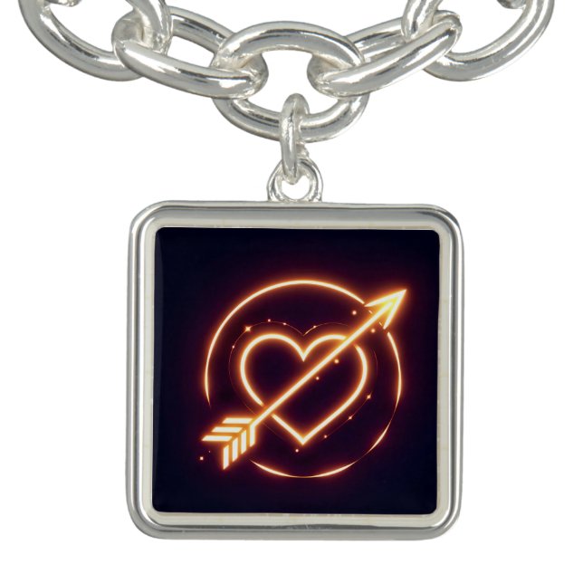 glowing image of a heart with cupid's arrow bracelet (Design)