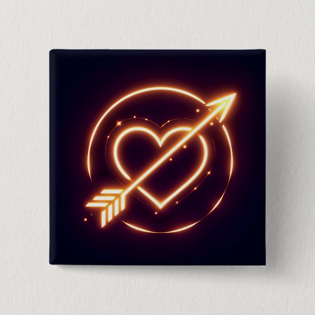 glowing image of a heart with cupid's arrow button (Front)