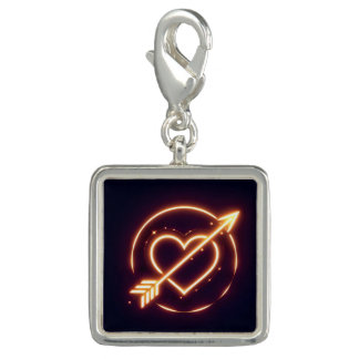 glowing image of a heart with cupid's arrow charm