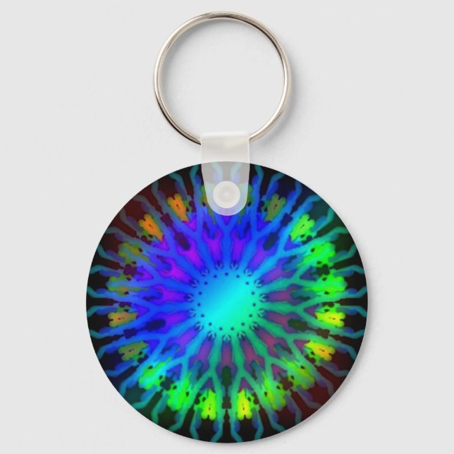 Glowing in the Dark Kaleidoscope art Keychain (Front)