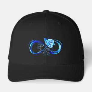 Glowing infinity with blue rose