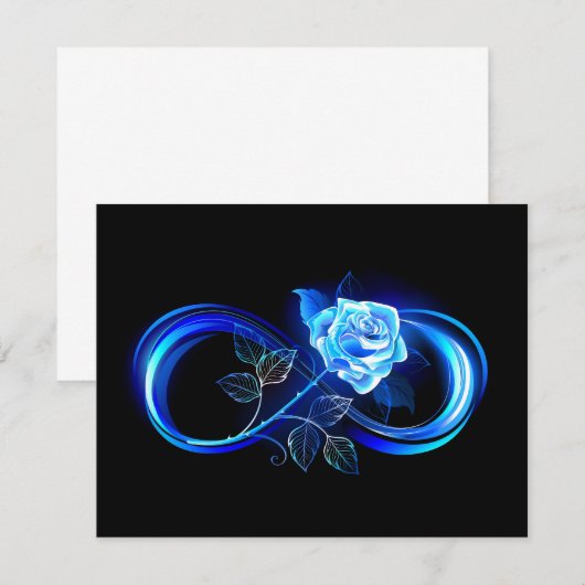 Glowing infinity with blue rose (Front/Back)
