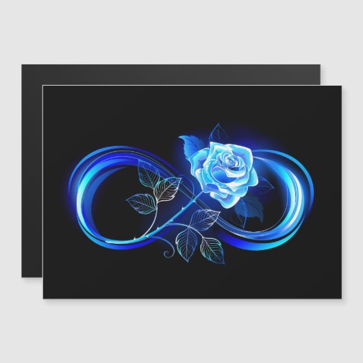 Glowing infinity with blue rose (Front/Back)