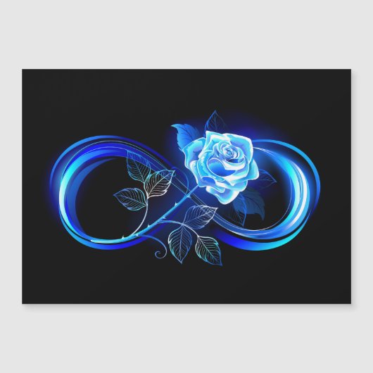 Glowing infinity with blue rose (Front)