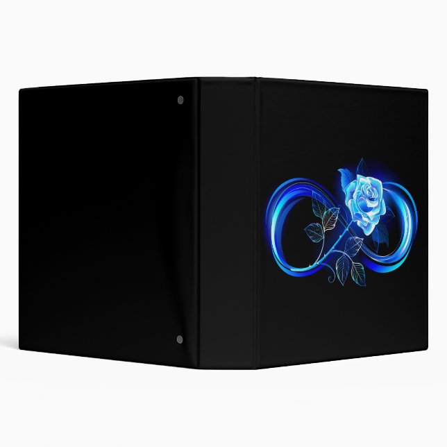 Glowing infinity with blue rose 3 ring binder (Background)