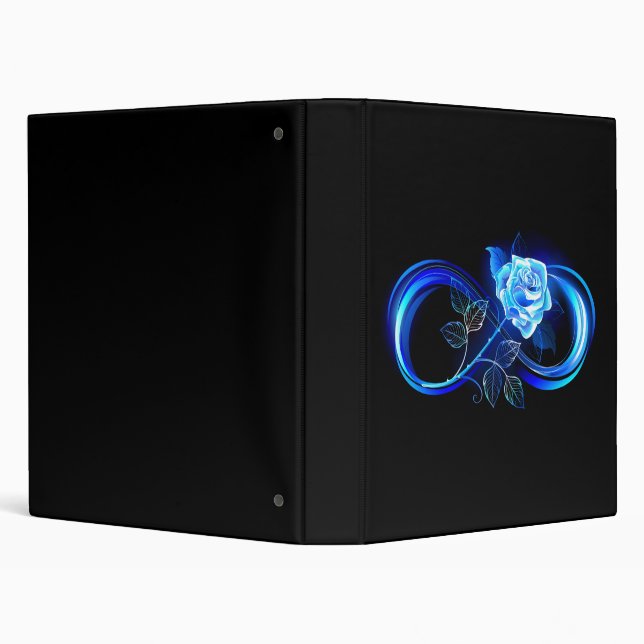Glowing infinity with blue rose 3 ring binder (Background)