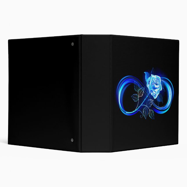 Glowing infinity with blue rose 3 ring binder (Background)