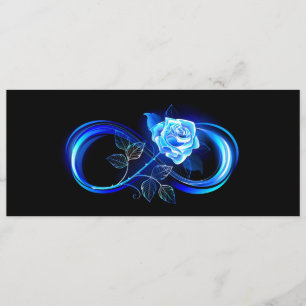 Glowing infinity with blue rose advice card