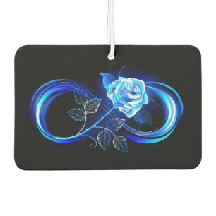 Glowing infinity with blue rose air freshener