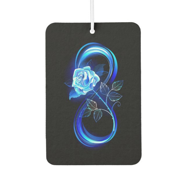 Glowing infinity with blue rose air freshener (Front)