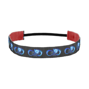 Glowing infinity with blue rose athletic headband