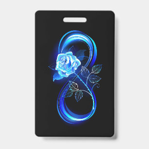 Glowing infinity with blue rose badge