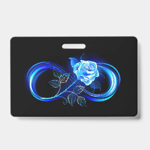 Glowing infinity with blue rose badge