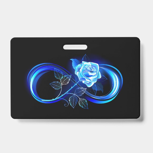 Glowing infinity with blue rose badge (Front)