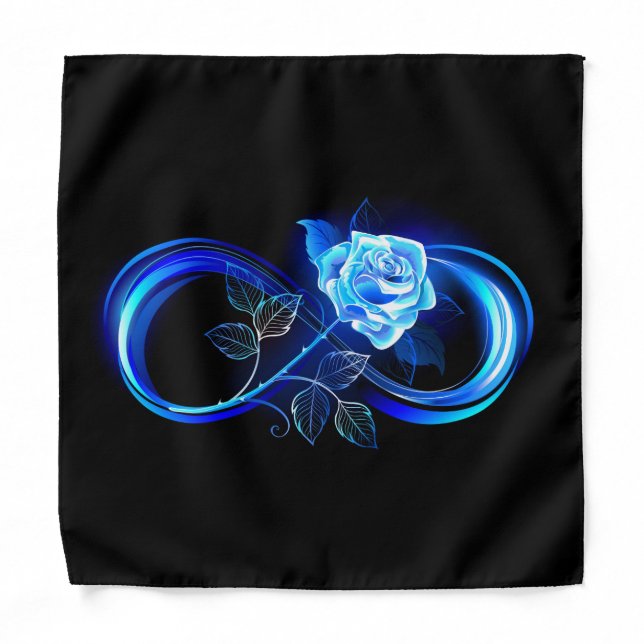 Glowing infinity with blue rose bandana (Front)