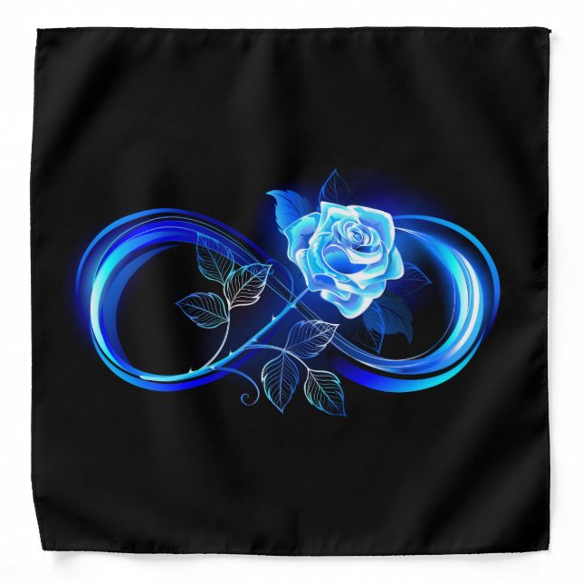 Glowing infinity with blue rose bandana (Front)