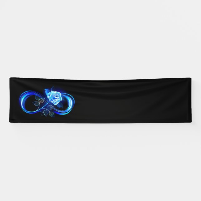 Glowing infinity with blue rose banner (Horizontal)