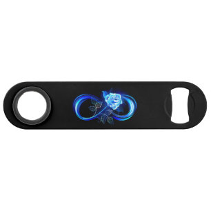 Glowing infinity with blue rose bar key