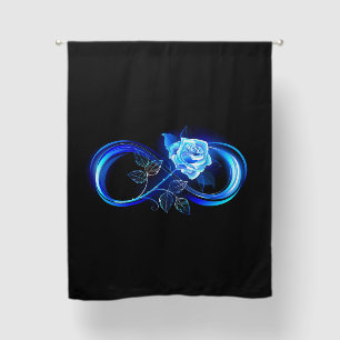 Glowing infinity with blue rose blackout curtains
