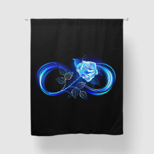 Glowing infinity with blue rose blackout curtains