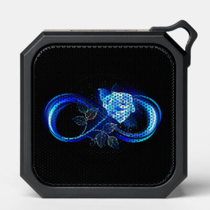 Glowing infinity with blue rose bluetooth speaker