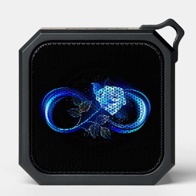 Glowing infinity with blue rose bluetooth speaker (Front)