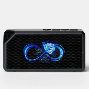 Glowing infinity with blue rose bluetooth speaker