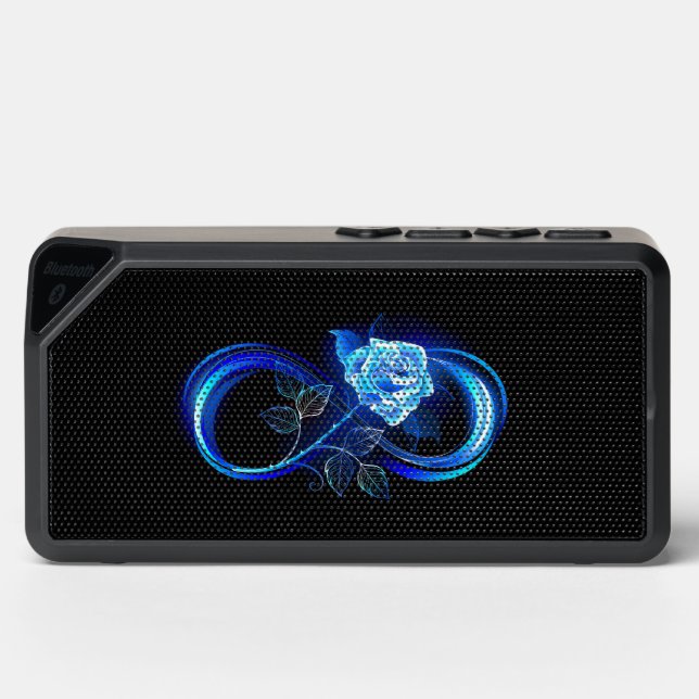 Glowing infinity with blue rose bluetooth speaker (Front)