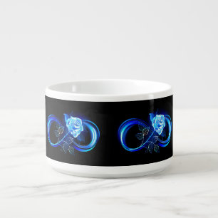 Glowing infinity with blue rose bowl