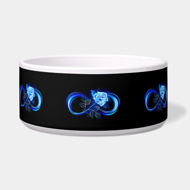 Glowing infinity with blue rose bowl (Front)