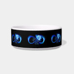 Glowing infinity with blue rose bowl<br><div class="desc">Luminous infinity symbol with glowing, beautiful, lushly blooming rose made of blue flames on black background.</div>