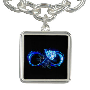 Glowing infinity with blue rose bracelet