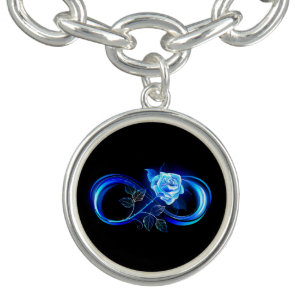 Glowing infinity with blue rose bracelet