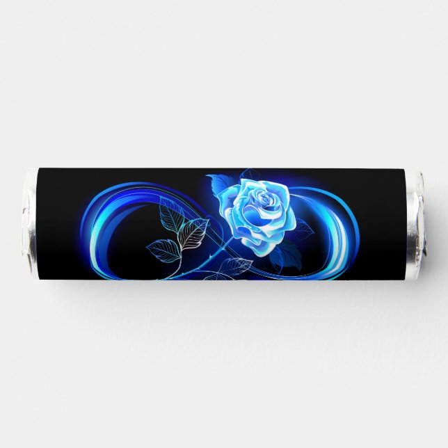 Glowing infinity with blue rose breath savers® mints (Front)