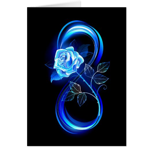 Glowing infinity with blue rose cards (Front)