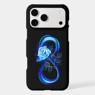 Glowing infinity with blue rose iPhone 17 pro max case