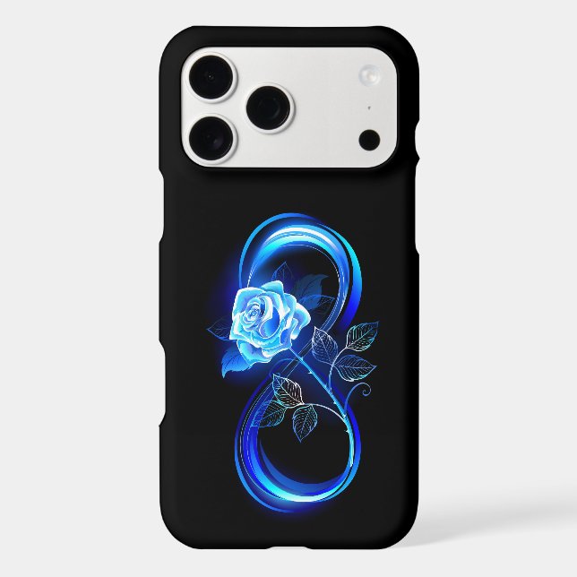 Glowing infinity with blue rose Case-Mate iPhone case (Back)