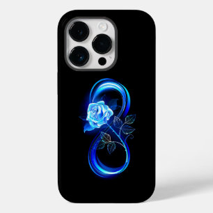 Glowing infinity with blue rose Case-Mate iPhone 14 pro case