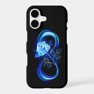 Glowing infinity with blue rose iPhone 17 case
