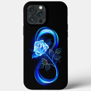 Glowing infinity with blue rose iPhone 13 pro max case