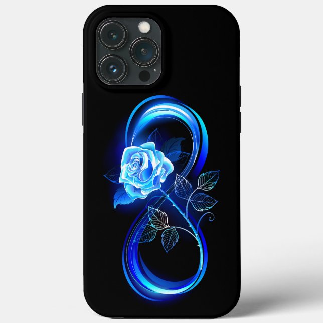 Glowing infinity with blue rose Case-Mate iPhone case (Back)