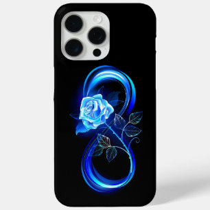 Glowing infinity with blue rose iPhone 15 pro max case