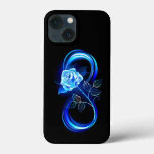 Glowing infinity with blue rose iPhone 13 mini case