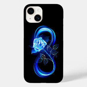 Glowing infinity with blue rose Case-Mate iPhone 14 case