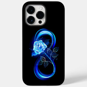 Glowing infinity with blue rose Case-Mate iPhone 14 pro max case
