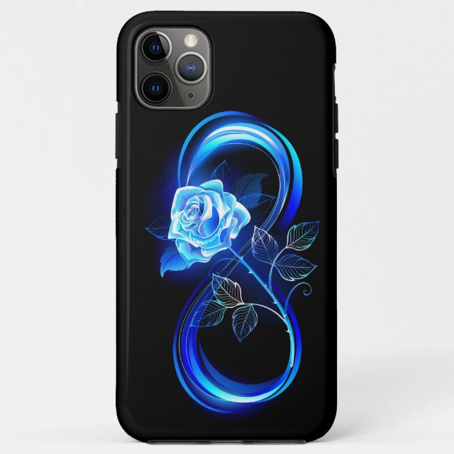 Glowing infinity with blue rose Case-Mate iPhone case (Back)