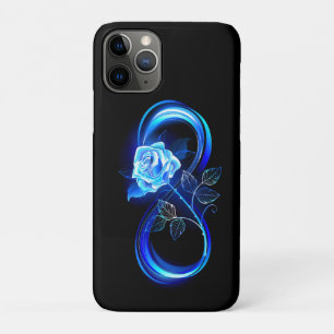 Glowing infinity with blue rose iPhone 11 pro case